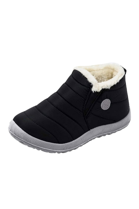 Mens Winter Snow Boots Water Resistant Warm Fur Lined Ankle Shoes Casual Outdoor Trekking Boot