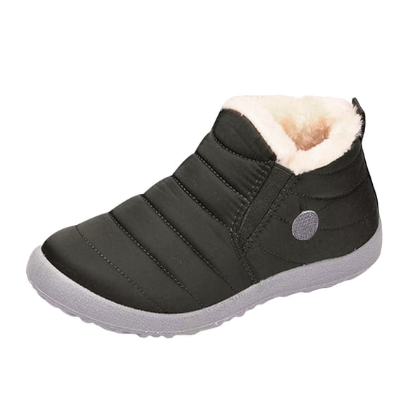 KELINFONG Mens Winter Snow Boots Water Resistant Warm Fur Lined Ankle Shoes Casual Outdoor Trekking Boot