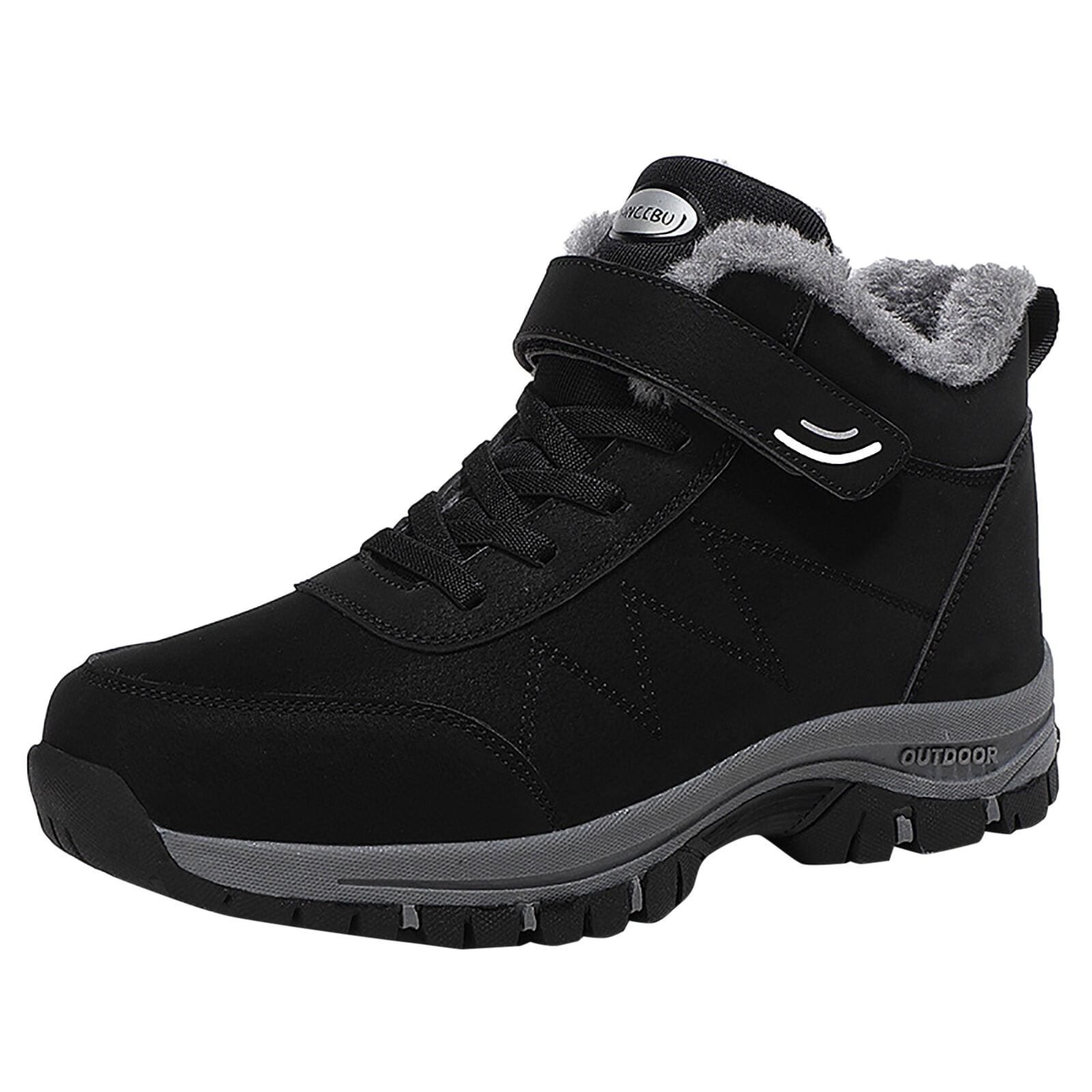 KELINFONG Mens Winter Trekking Snow Boots Water Resistant Shoes Anti ...