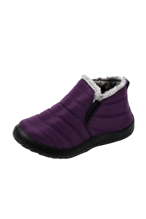 Women Winter Snow Ankle Boots Furry Lining Waterproof Outdoor Slip on Booties Sneakers