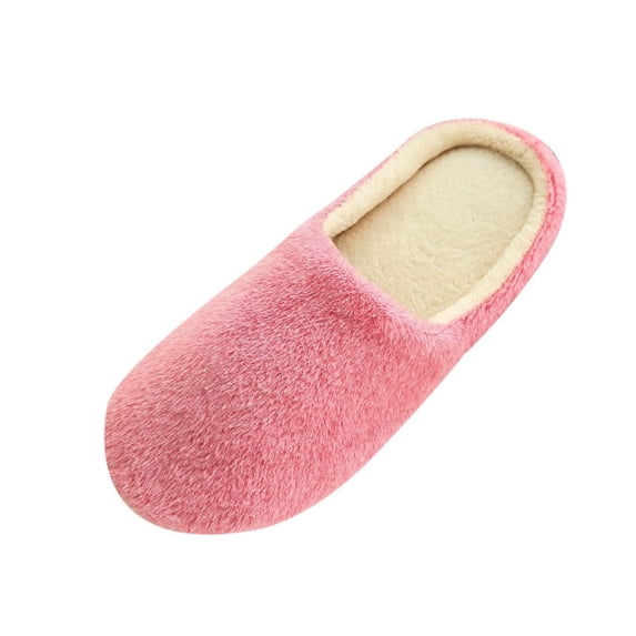 KELINFONG Women's Fuzzy Slip on Slippers Warm Cozy Soft Lightweight Memory Foam Indoor Outdoor House Shoes
