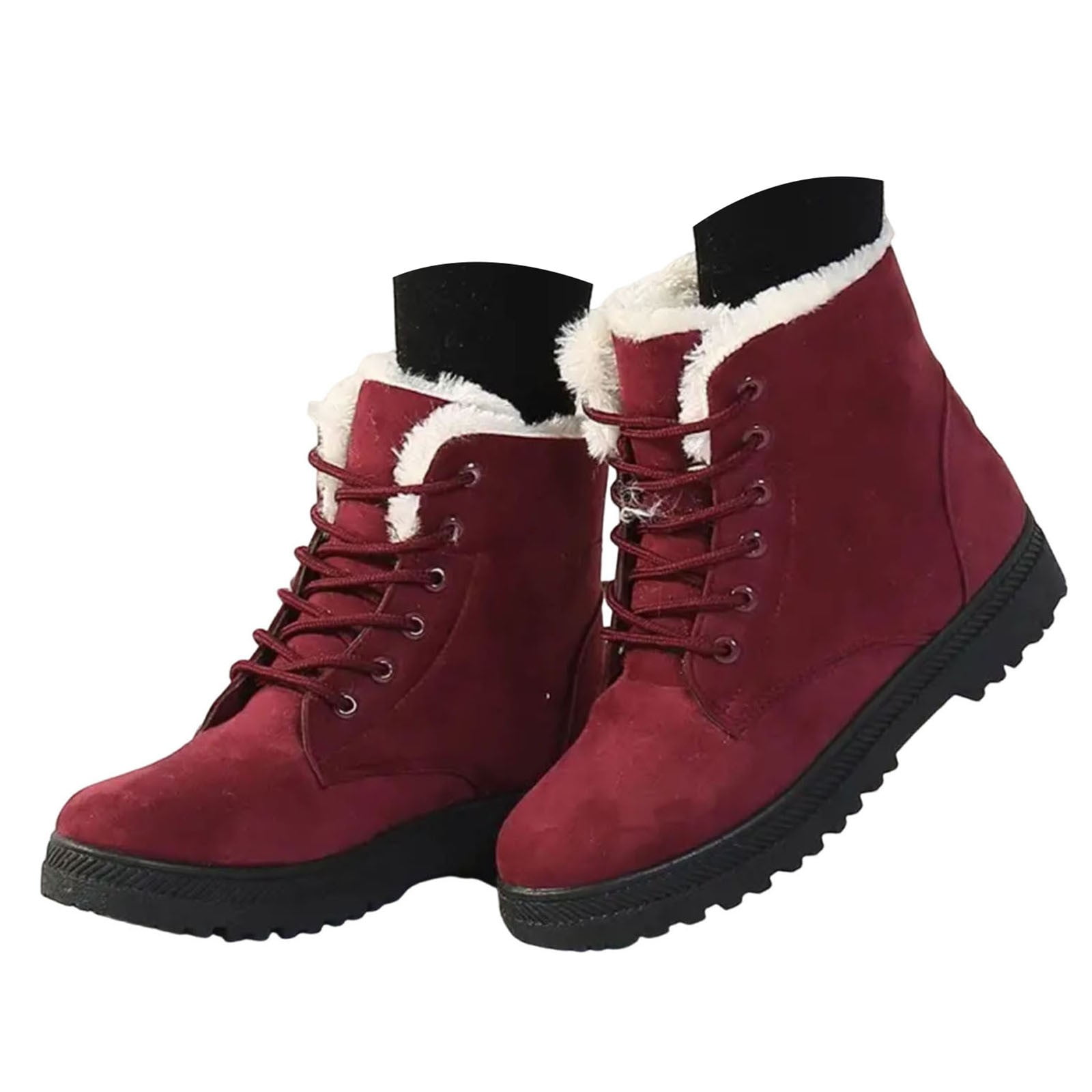 KELINFONG Women's Snow Waterproof Boot Warm Furry Lined Ankle Booties ...
