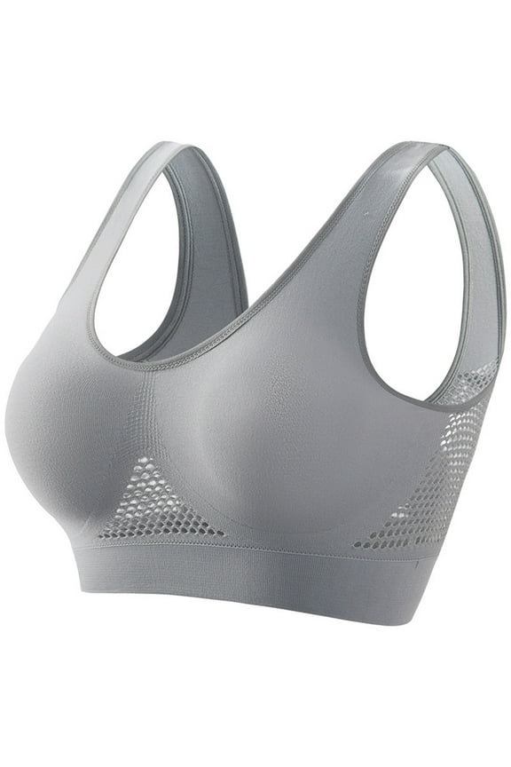 Womens Breathable Cool Lift up Air Bra Sports Bra Seamless Wireless Unpadded Comfort Yoga Bra