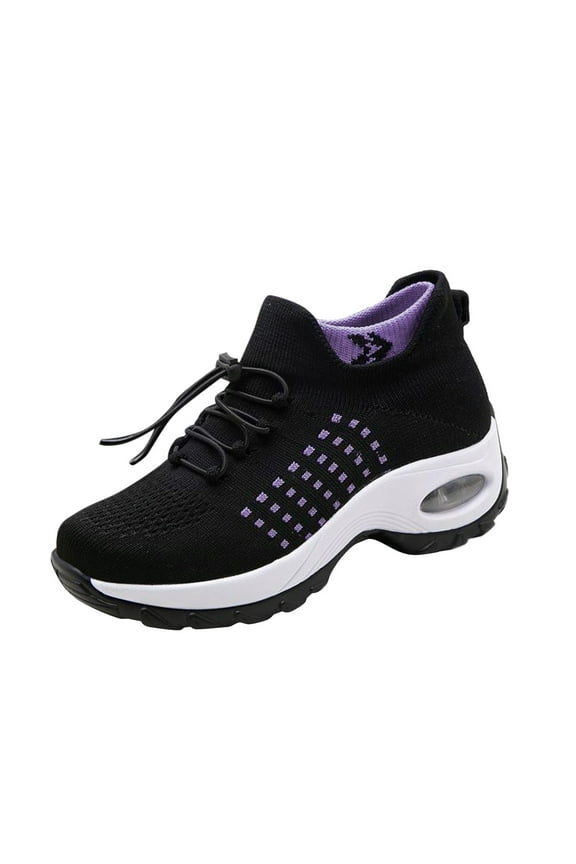Womens Sock Sneakers Walking Shoes Mesh Slip on Air Cushion Lady Girls Shoes Platform Loafers
