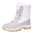 thumbnail image 1 of KELINFONG Womens Winter Snow Boots Waterproof Shoes Walking Comfortable Hiking Tennis Booties Furry Mid Calf Warm Boots, 1 of 7