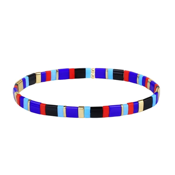 KELITCH Colorful Tila Beaded Bracelets Bohemian Fashion Beaded Bracelets Women Handmade Elastic Beaded Bracelets Jewelry for Women Bracelet
