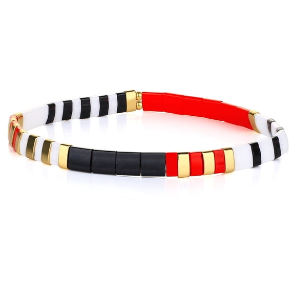 KELITCH Colorful Tila Beads Bracelets Miyuki Stackable Strand Stretch Bracelets Mixed Friendship Bracelets - 9J