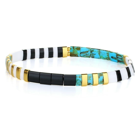 KELITCH Colorful Tila Beads Bracelets Miyuki Stackable Strand Stretch Bracelets Mixed Friendship Bracelets