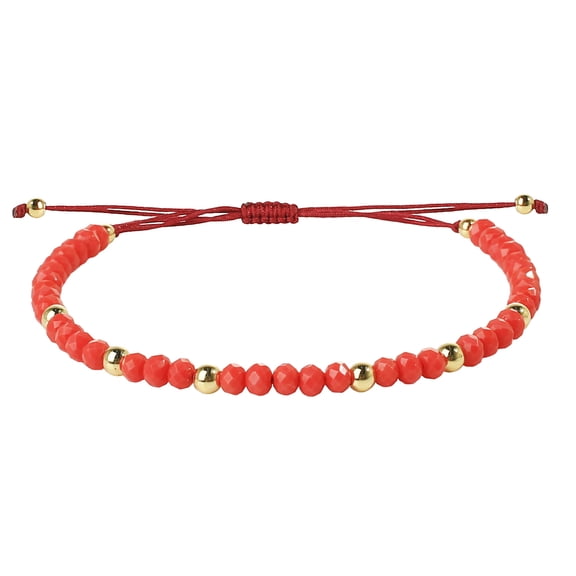 KELITCH Crystal Beaded Bracelets Hand Woven Rope Strand Bracelets Fashion Women Bangles