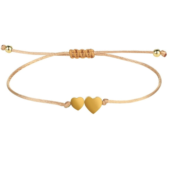 KELITCH Double Heart Beaded Bracelets Handmade Braided Cuff Bracelets New Bohemian Wrap Bracelets