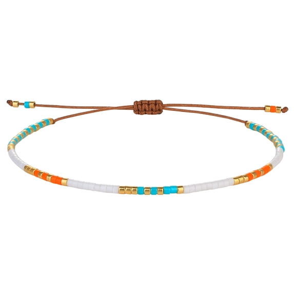 KELITCH Miyuki Seed Bead Bracelets Candy Color Tiny String Bracelets Hand Woven Strand Bracelets Gift