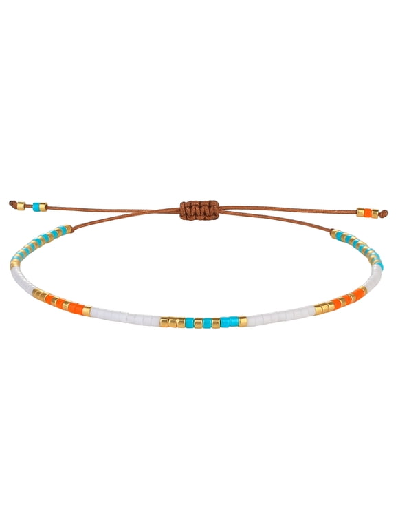 Miyuki Seed Bead Bracelets Candy Color Tiny String Bracelets Hand Woven Strand Bracelets Gift
