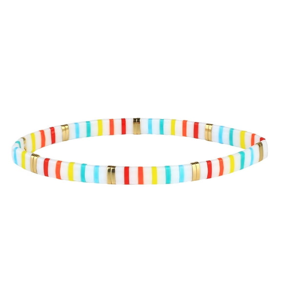 KELITCH New Tila Bead Stretch Bracelets Friendship Bracelets Stackable Beach Bracelets for Women
