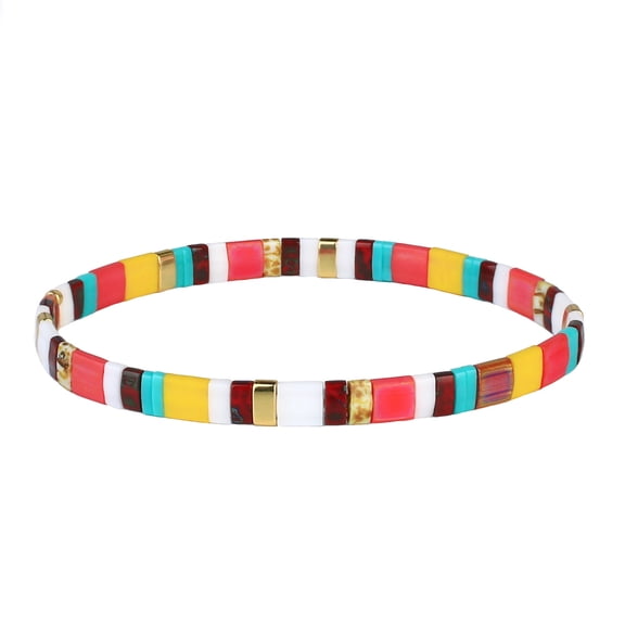 KELITCH New Tila Bead Stretch Bracelets Friendship Bracelets Stackable Beach Bracelets for Women