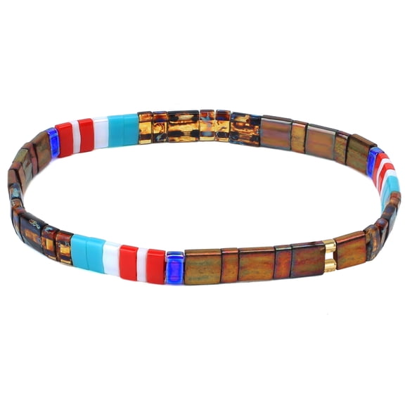 KELITCH New Womens TILA Beads Strand Bracelet Handmade Stack Friendship Stretch Bracelets Candy Colors Strand Bracelets - W