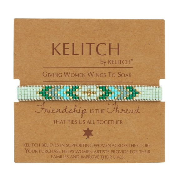 KELITCH Rainbow Braided Strand Bracelets Ethnic BOHO Bangle Cuff Bracelets Women Friendship Handmade Bracelets