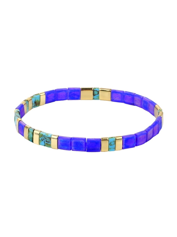 Rainbow Charm Stretch Bracelets Tila Beads Bracelets Friendship Bracelets for Women