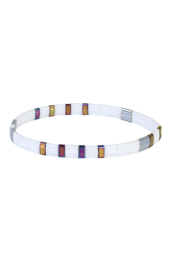 Rainbow Charm Stretch Bracelets Tila Beads Bracelets Friendship Bracelets for Women