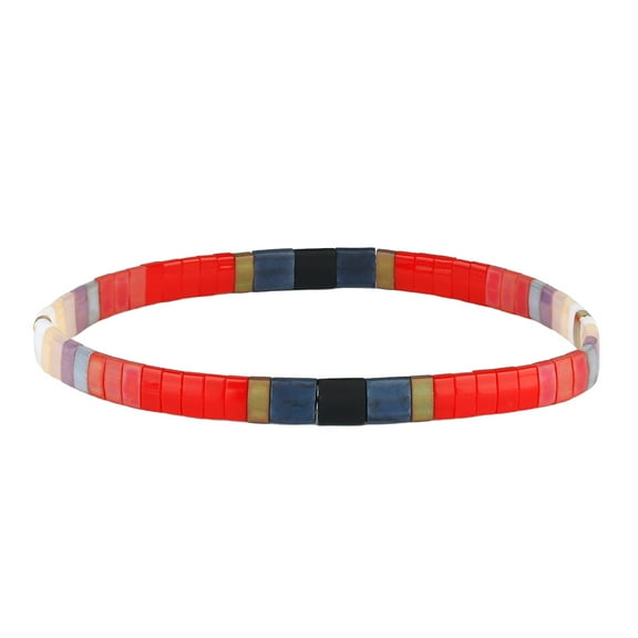 KELITCH Rainbow Charm Stretch Bracelets Tila Beads Bracelets Friendship Bracelets for Women