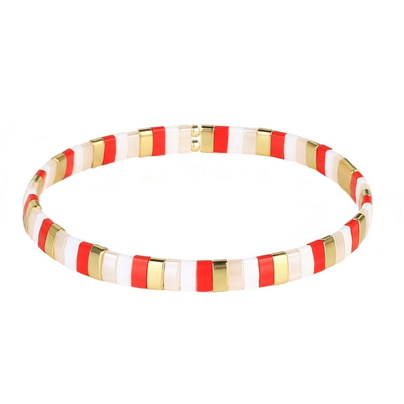 KELITCH Stretch Bracelets Mixed Tila Seed Beaded Bracelets Lucky Jewelry for Women Lovers