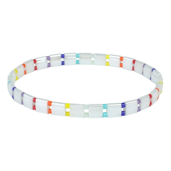 KELITCH Stretch Bracelets Miyuki Tila Beads Bracelets Colorful Friendship Bracelets for Women (12E)