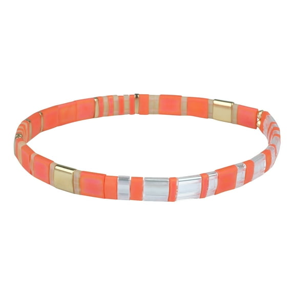 KELITCH Stretch Bracelets Miyuki Tila Beads Bracelets Colorful Friendship Bracelets for Women (12N)