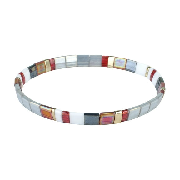 KELITCH Stretch Bracelets Miyuki Tila Beads Bracelets Colorful Friendship Bracelets for Women (12O)