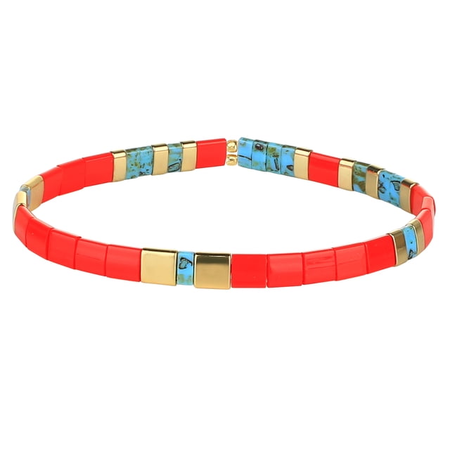 Diversi colori e stili di braccialetti di perline