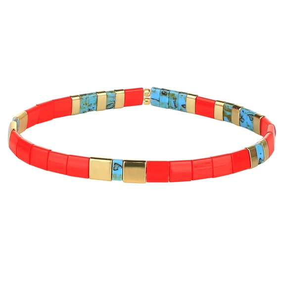 KELITCH Tila Miyuki Beads Bracelets Colorful Strand Stretch Bracelets Mixed Friendship Bracelets