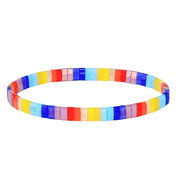 KELITCH Tila Miyuki Beads Bracelets Colorful Strand Stretch Bracelets Mixed Friendship Bracelets