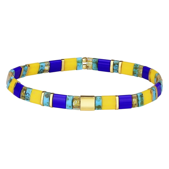 KELITCH Tila Miyuki Beads Bracelets Colorful Strand Stretch Bracelets Mixed Friendship Bracelets