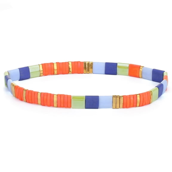 KELITCH Women Stretch Bracelets Mixed Tila Seed Beaded Bracelets Lucky Jewelry for Women Lovers