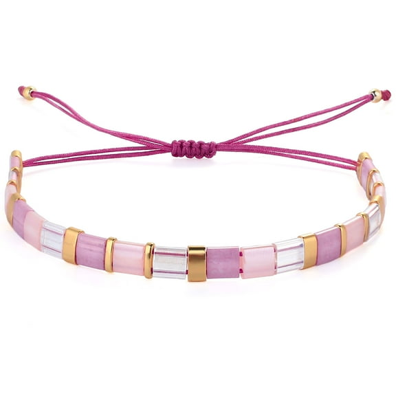 KELITCH Womens Friendship Bracelets Tila Crystal Beads Strand Bracelet Handmade Stackable Candy Wrap Bracelets