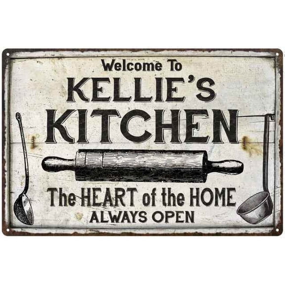 KELLIE'S Kitchen Farmhouse Sign Gift 8x12 Metal 208120033470