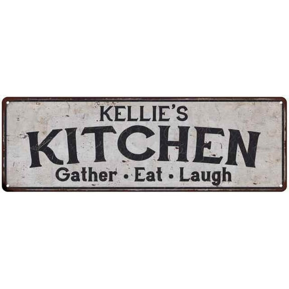 KELLIE's Kitchen Rustic Chic Decor Gift 8x24 Sign 108240051543