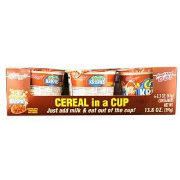 KELLOGGS CEREAL IN CUP COCOA KRISPIES 2.3 oz Each ( 6 in a Pack )