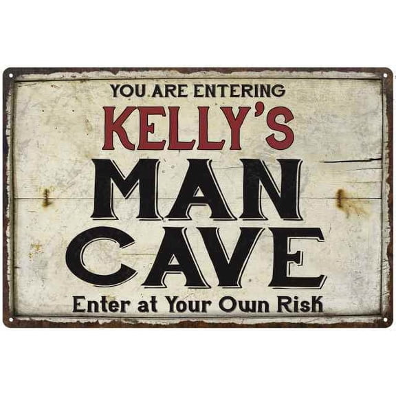 KELLY'S Man Cave Sign Rustic Garage Decor Gift 8x12 Metal 108120035251