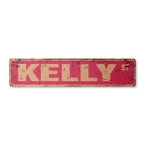 KELLY Vintage Aluminum Street Sign Childrens Name Room Metal Sign rustic metal tin | Indoor/Outdoor |  18" Wide