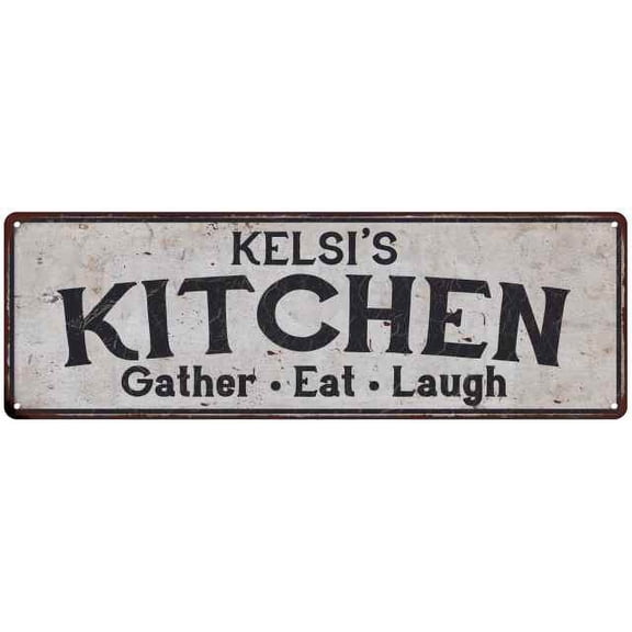 KELSI's Kitchen Rustic Chic Decor Gift 8x24 Sign 108240051307