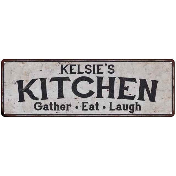 KELSIE's Kitchen Rustic Chic Decor Gift 8x24 Sign 108240051488