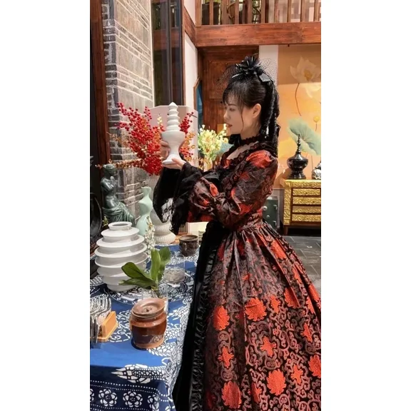 KEMAO Rococo Victorian Ball Gown Renaissance Baroque Marie Antoinette Dresses Historical Period 18th Century Costumes