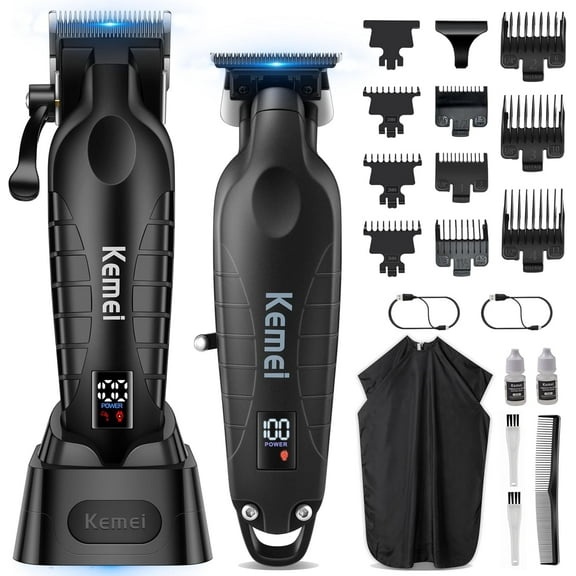 KEMEI 2293 2290D Cordless Hair Clippers for Men Professional,Hair Trimmer,Mens Barber Clippers and Trimmers Set,Electric Hair Cutting Kit,Clipper for Barbers,Rechargeable Haircut Tools,Black