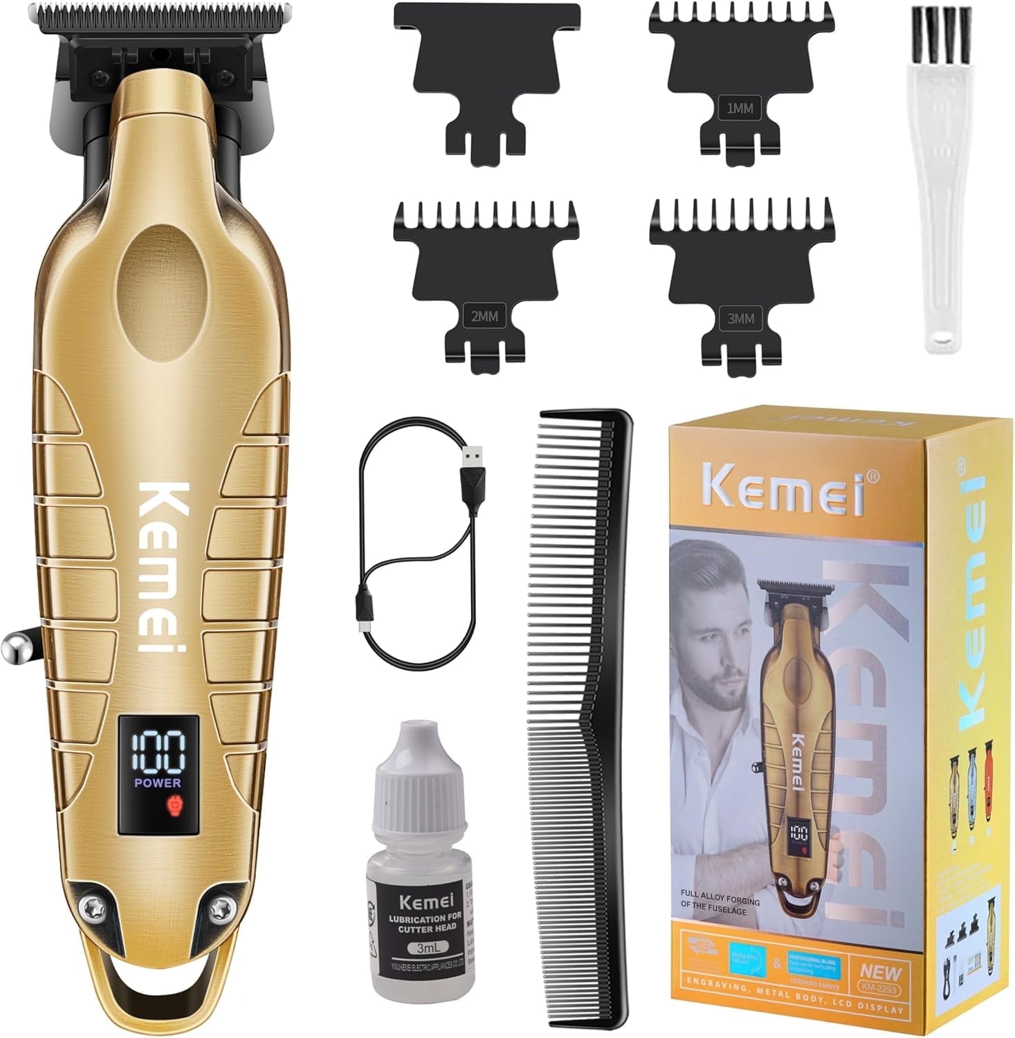 KEMEI 2293 Professional Hair/Beard Trimmer for Men Zero Gapped