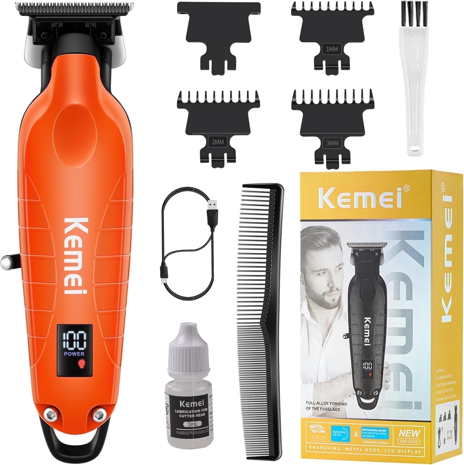 KEMEI 2293 Professional Hair/Beard Trimmer for Men Zero Gapped