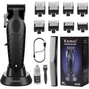 KEMEI 2296 Professional Hair Clippers for Men Cord/Cordless Hair Cutting Kits, Hair & Beard Trimmer, T Blade Barber Clipper with USB Rechargeable, Black