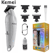 KEMEI PG2299 Beard & Hair Trimmer for Men Professional, Zero Gapped Hair Clippers for Men Cordless Trimmers for Barbers, Gray