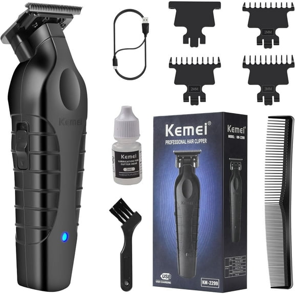 KEMEI 2299 Cordless Hair Clippers for Men Professional Zero Gapped Trimmer & Barber Haircut Cutting Kit, Ideal Gifts for Men