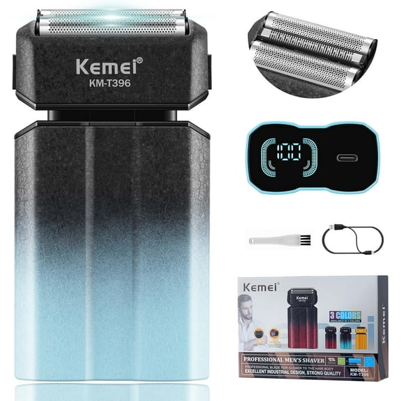 KEMEI Electric Razor for Men,Shavers,Foil Shaver,Mens Electric Razors for Shaving Face/Beard, Men's Electric Shavers,Cordless,USB-C Fast Rechargeable,Close Shave,Travel/Home/Barber,KEMEI T396