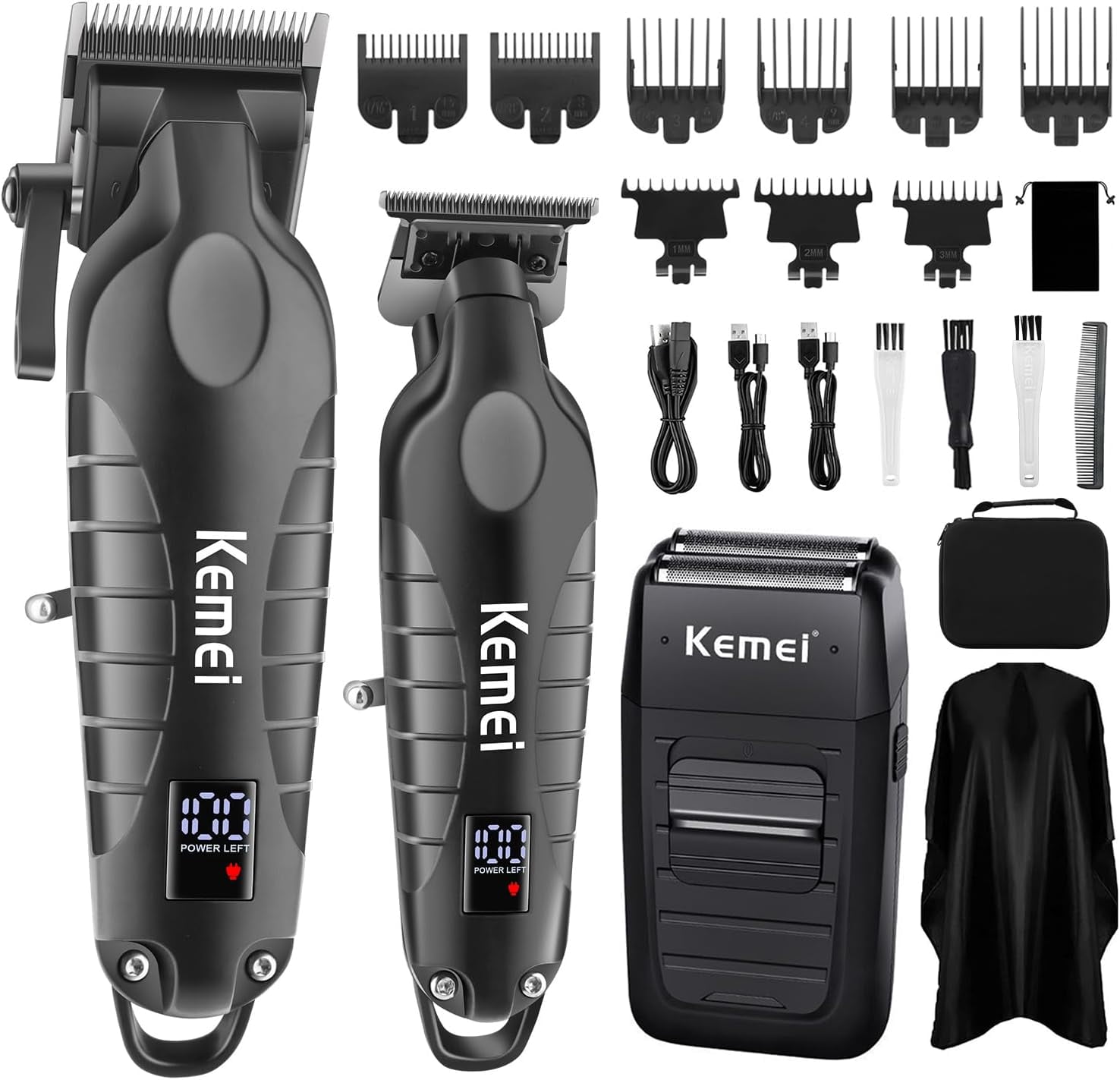 KEMEI Professional Cordless Hair Clippers, Hair Trimmer, Electric
