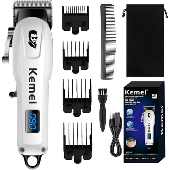 KEMEI Trimmer Electric Beard Trimmers for MenCordless Small Beard/Hair Clipper Kit, Rechargeable Detailer Trimmer with LED Display, KM-232